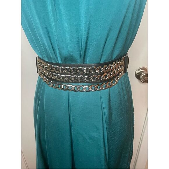 NWT Rebecca Taylor Halter Teal Green Cocktail Mini Dress Size 6 Dinner Datenight - Picture 9 of 14